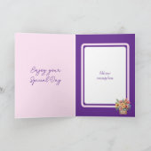 スペシャルシスター・ガーベラ・パープルピンクの誕生日 カード (内部)