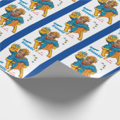 スペシャルスーパーヒーローアメージング飛んでいるフォト誕生日 ラッピングペーパー (角)