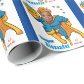 スペシャルスーパーヒーローアメージング飛んでいるフォト誕生日 ラッピングペーパー (ロールコーナー)