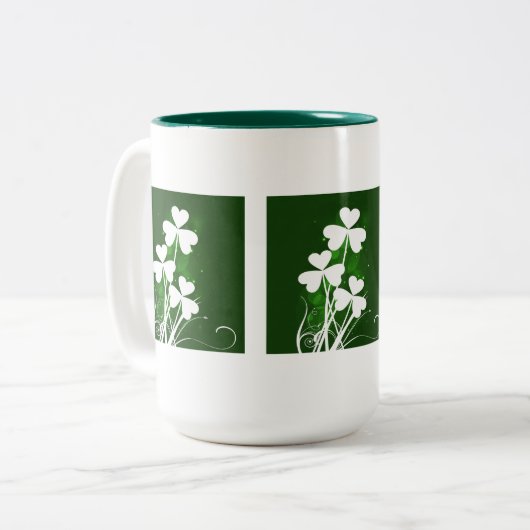 スペシャルセントパトリックの日コーヒーマグ – 15オズ。 ツートーンマグカップ (正面左)