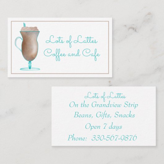 スペシャルティコーヒー飲料コーヒーショップの名刺 名刺 (正面/裏面)