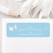 スペシャルデリバリーストークベビーブルー差出人住所 ラベル (インサイチュ)