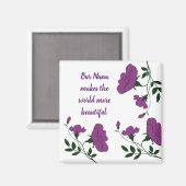 スペシャルナナフローラ紫色の花の祖母 マグネット (正面/裏面)