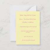 スペシャルニーズベビーガール誕生日招待状 ノートカード (裏面)