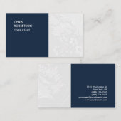 スペシャルネイビーブルーフローラダマスク 名刺 (正面/裏面)