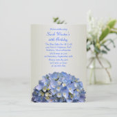 スペシャルバースデーパーティーブルーアジサイ招待状 招待状 (スタンド正面)