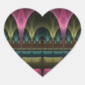 スペシャルファンタジーパターンアブストラクトカラフルフラクタル ハートシール (正面)
