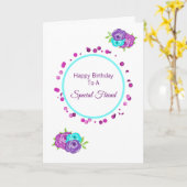スペシャルフレンドハッピーバースデーフローラ カード (黄色い花)