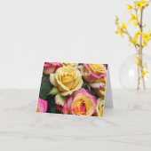 スペシャルフレンドピンクイエローローズ誕生日 カード (黄色い花)