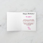 スペシャルフレンドピンクイエローローズ誕生日 カード (内部)