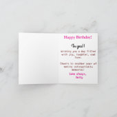 スペシャルフレンドピンクレッドローズ誕生日カード カード (内部)