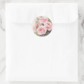 スペシャルフレンドピンクレッドローズ誕生日カード ラウンドシール (バッグ)