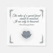 スペシャルフレンドランチョンナプキンインブルー スタンダードカクテルナプキン (正面)