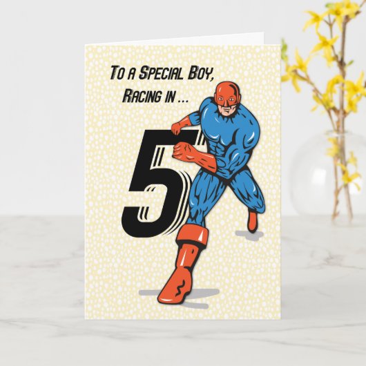 スペシャルボーイ5th誕生日スーパーヒーロー カード (黄色い花)