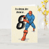 スペシャルボーイ8番誕生日スーパーヒーロー カード (黄色い花)