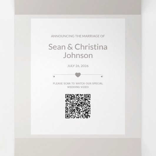 スペシャル結婚の3つ折り写真の追加のお知らせ 三つ折り案内状 (内部中)