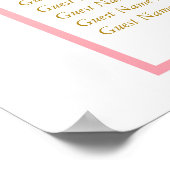 スペシャル2 – ピンク赤面フローラ金ゴールドシーティングチャート ポスター (角)