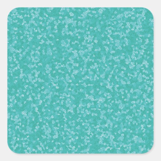 スペックルアクアブルー&ホワイトスクエア封筒用シール スクエアシール (正面)