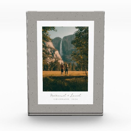 スペックルシンプルフレーム素朴な灰色のアウトドア写真 フォトブロック (正面)