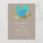 スペックルトイースター卵金ゴールドネストディナーブランチ家族 ポストカード (正面)