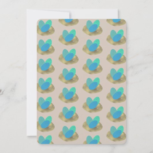 スペックルトイースター卵金ゴールドネストディナーブランチ家族 招待状 (裏面)