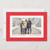 スペックルフレームシンプルの赤いクリスマスフォト シーズンカード (正面)