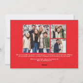 スペックルフレームシンプルの赤いクリスマスフォト シーズンカード (裏面)