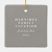 スペックルフレームシンプルニュートラルクリスマスフォト セラミックオーナメント (裏面)