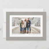 スペックルフレームシンプルニュートラルグレークリスマスフォト シーズンカード (正面)