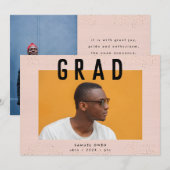 スペックル縁どブラック文字モダン2フォトグラード 案内状 (正面/裏面)