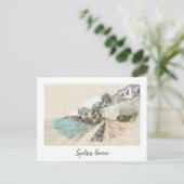 スペッツアイランドギリシャヴィンテージ-レトロ旅行アート ポストカード (スタンド正面)