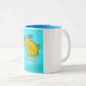 スペッツギリシャ島地図と旅行のポスター ツートーンマグカップ (正面右)