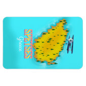 スペッツギリシャ島地図と旅行のポスター マグネット (横)