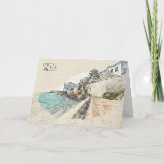 スペッツ島の有名な堤防のスケッチ カード (正面)