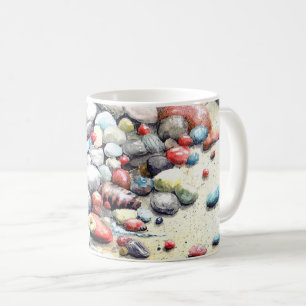 スペリオル湖からの石のイメージのマグ コーヒーマグカップ