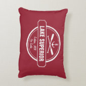 スペリオル湖のカスタムな町、名前、いかり、かい アクセントクッション (裏面(縦))