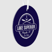 スペリオル湖のカスタムな町、名前、いかり、かい オーナメント (正面)