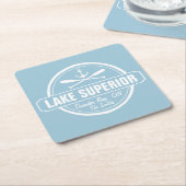 スペリオル湖のカスタムな町、名前、いかり、かい スクエアペーパーコースター (アングル)