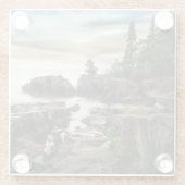 スペリオル湖|ミネソタの海岸 ガラスコースター (裏面)