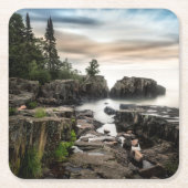 スペリオル湖|ミネソタの海岸 スクエアペーパーコースター (正面)