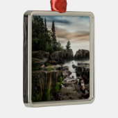 スペリオル湖|ミネソタの海岸 メタルオーナメント (右)