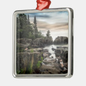 スペリオル湖|ミネソタの海岸 メタルオーナメント (左)