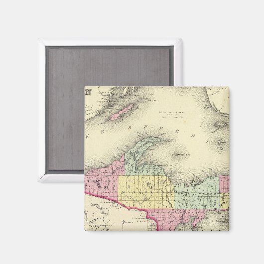 スペリオール湖とミシガン北部 マグネット (正面/裏面)