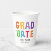 スペリングアウトおもしろい卒業パーティー紙カップ 紙コップ (正面)