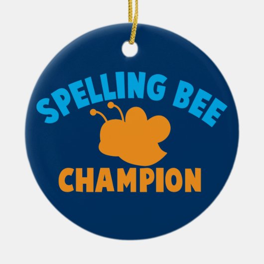 スペリングコンテストのチャンピオン セラミックオーナメント (正面)