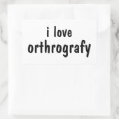 スペリングジョーク ステッカー "I Love Orthography" (バッグ)