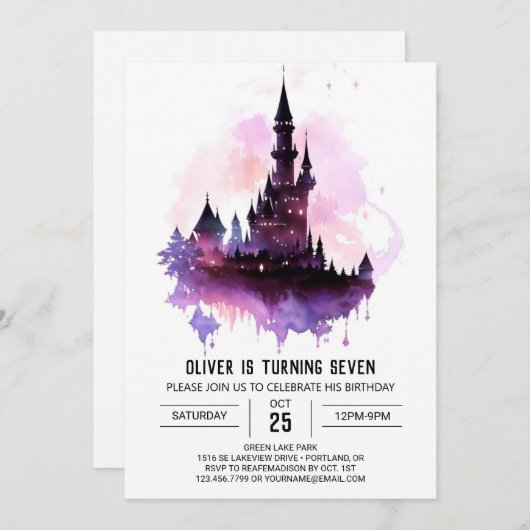 スペルとウィザードの誕生日 招待状 (正面/裏面)