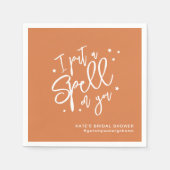 スペルオンユハロウィーンオレンジブライダルシャワー紙 スタンダードカクテルナプキン (正面)