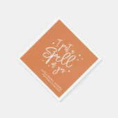 スペルオンユハロウィーンオレンジブライダルシャワー紙 スタンダードカクテルナプキン (角)