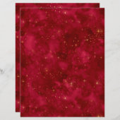 スペルキャスターレッド&金ゴールドスクラップブック紙シート (正面/裏面)